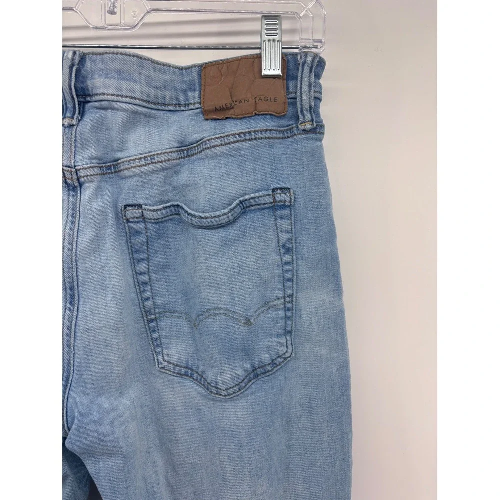 American Eagle Mens‎ Airflex+ Slim Fit Light Wash Denim Jeans - 33x32